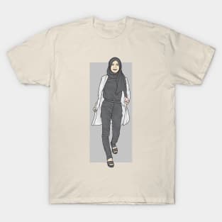 Woman In Black And White Outfit T-Shirt